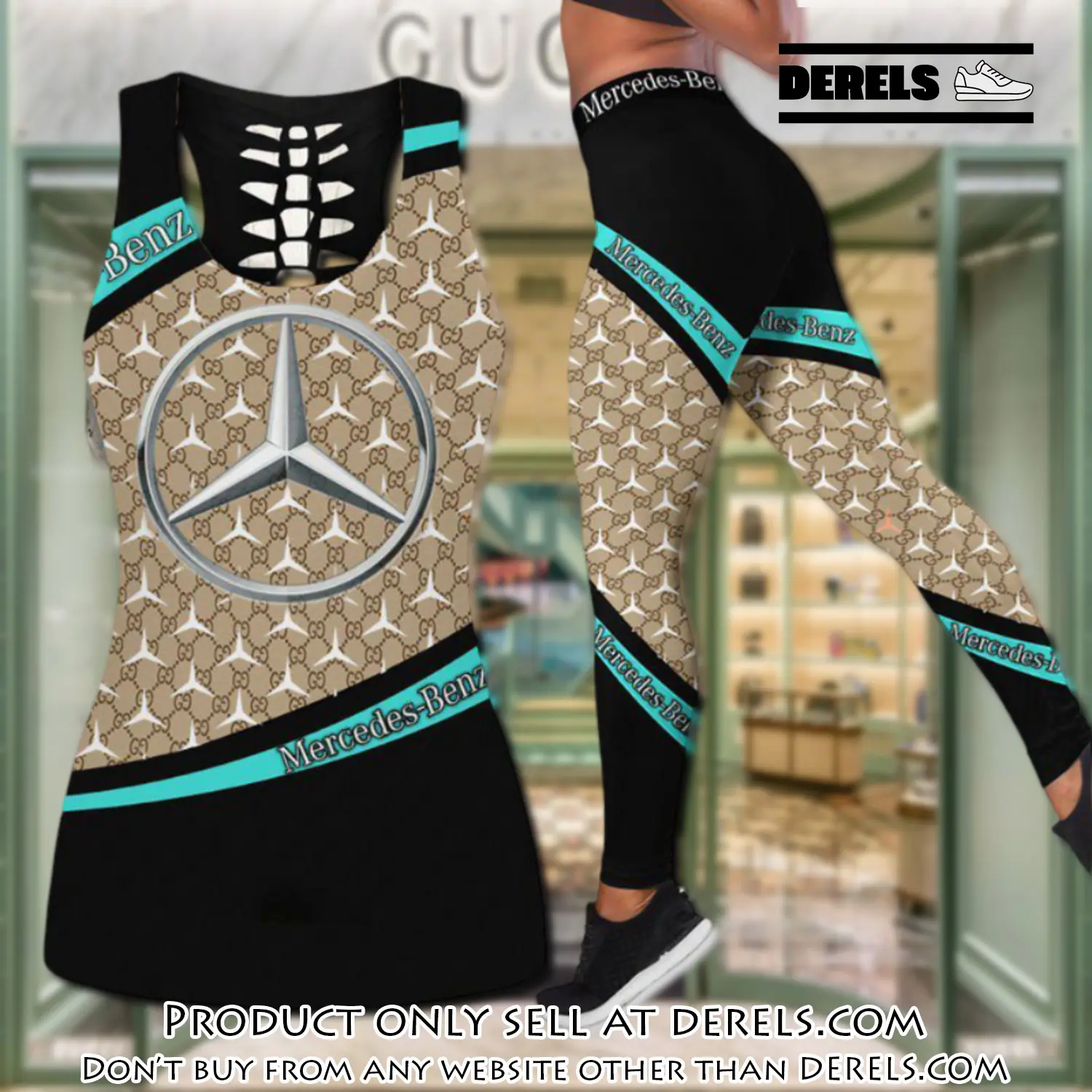 Gucci mercedes tank top leggings set luxury brand for women yoga gym dr2401794